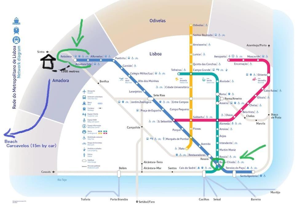 Ferienwohnung Enjoy Lisbon Cascais Sintra 1200 Metres To Metro Blue Line Sintra Rail Line Free Parking Amadora Exterior foto